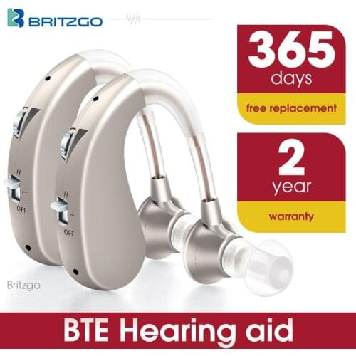 Britzgo Deaf Hearing Aid, Mini Wireless Intelligent Digital Noise Reduction Invisible USB Rechargeable Sound Amplifier VHP-1204