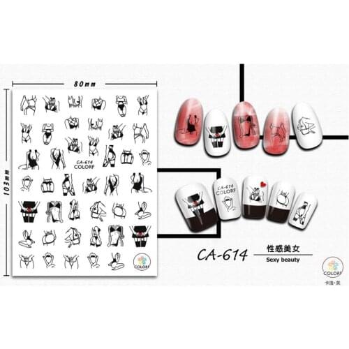 UPRETTEGO SUPER THIN SELF ADHESIVE 3D NAIL ART NAIL SLIDER STICKER FLOWER FASHION GIRL BEE BUTTERFLY SNAKE RAINBOW CA609-616