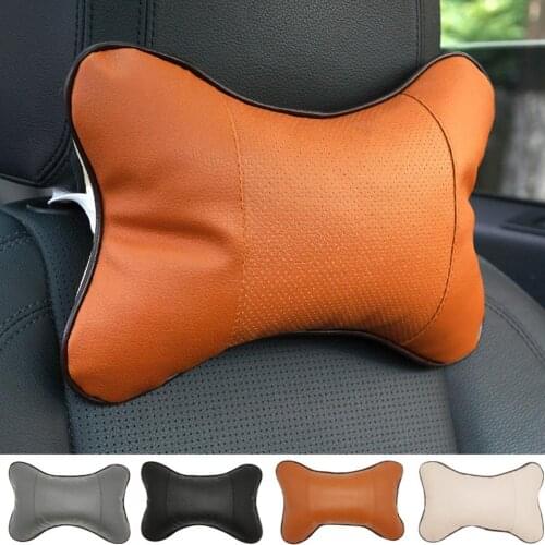 Universal Neck Pillow Case Headrest Seat Cushion Solid Color Bone Car Accessory