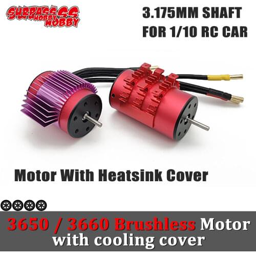 Surpass Hobby Kk Waterproof 3650 3660 Brushless Motor 7700KV 5900KV Heatsink Cooling 3.175mm Shaft ESC for 1/10 1/8 1/12 Rc Car