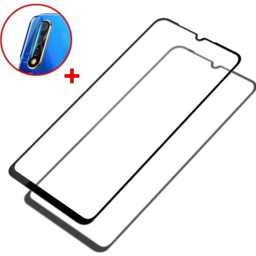 2-in-1 Tempered Glass Film On The For Vivo S1 2019 V17 Pro Y19 Y17 Full Coverage Full Glue Screen Protector & Camera Lens Film