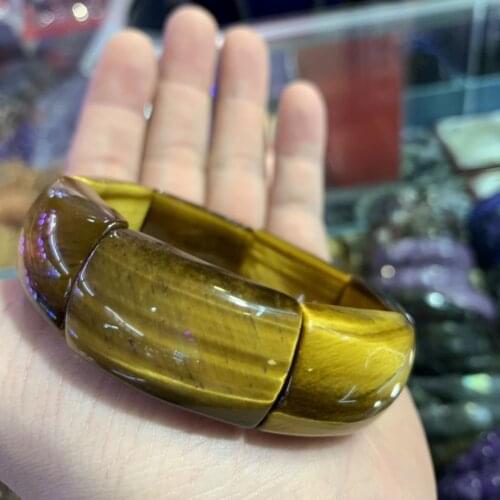 Yellow tiger eye beads bracelet natural gemstone bangle gemstone jewelry for woman for man wholesale