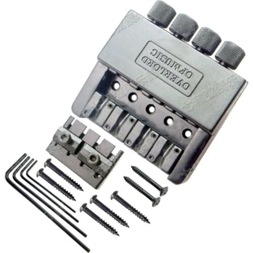 1 Set Black 4 String Headless Bass Guitar Bridge System New