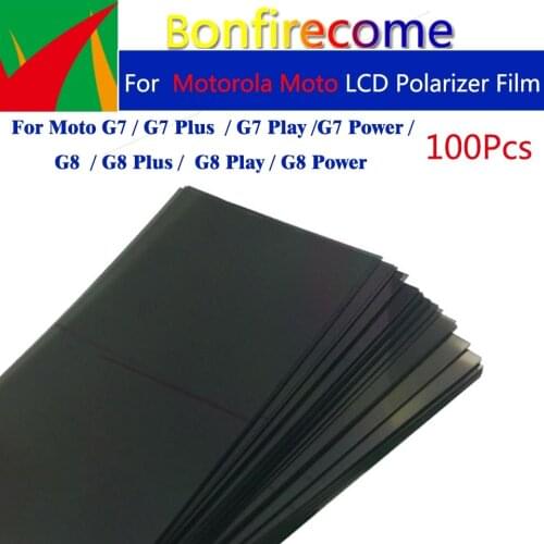 100Pcs\lot LCD Front polarizer film For Motorola Moto G7 G8 Plus Play Power filter polarizing film polaroid