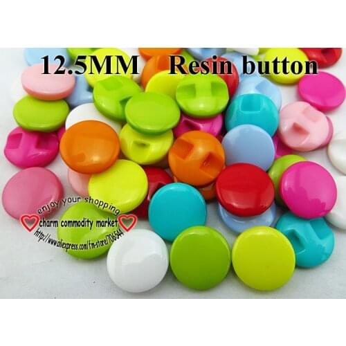 100PCS 12.5MM Mixed Shank Dyed RESIN Buttons Fits Coat Boots Sewing Clothes Accessories Garment Decoration Button R-177