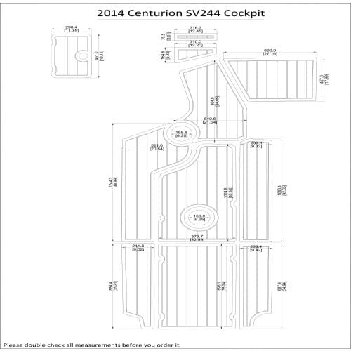 2014 Centurion SV244 Cockpit Pad Boat EVA Teak Decking 1/4" 6mm