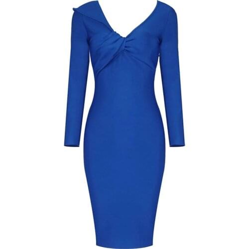 2021 New Bandage Dress Long Sleeve Elegant Women Summer Dresses Fashion Party Club Celebrity Bodycon Clothes
