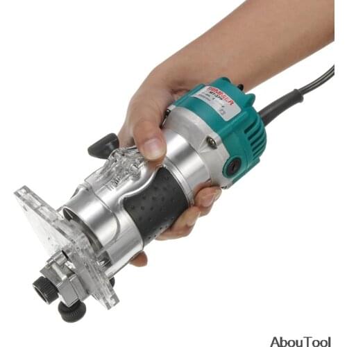 450W Woodworking Electric Trimmer Wood Milling Engraving Slotting Trimming Machine Carving Machine Router Wood Hand Carving set