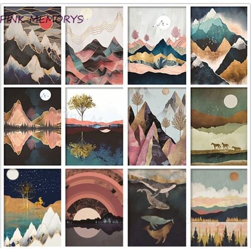 5d Diy Diamond Painting Mountain Sunset Landscape Diamond Mosaic Cross Stitch Kit Diamond Embroidery Stone Paint Home Decoration