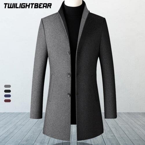 5XL Wool Coat Men Winter Jacket 2021 High Quality Solid Business Casual Oversized Overcoat Mens Clothing Woollen Blend Coats
