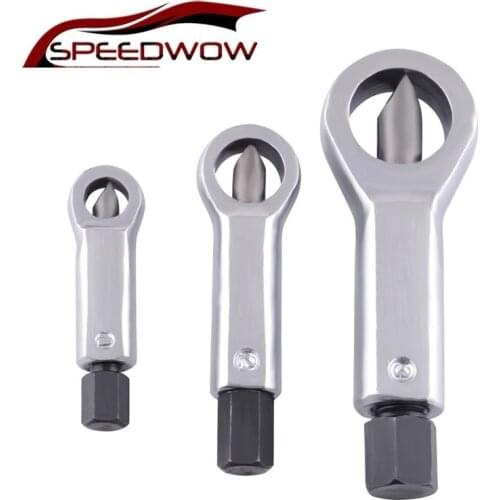 SPEEDWOW 1 Pcs Duty Rust Resistant Damaged Nut Splitter Remover Rusty Nut Splitter Spanner Remove Cutter Tool Steel Wrench Hex
