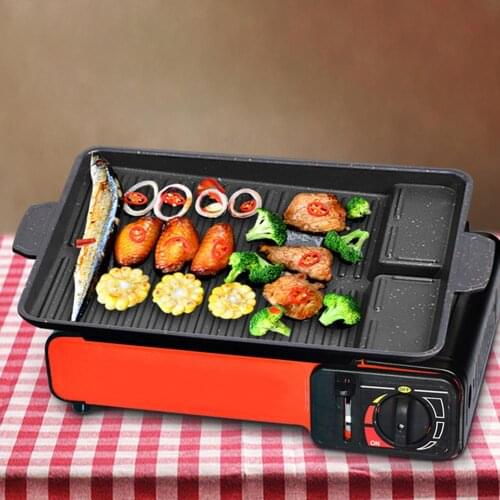 Household Rectangle Metal Non-stick Barbecue Frying Grill Pan Cookware BBQ Plate
