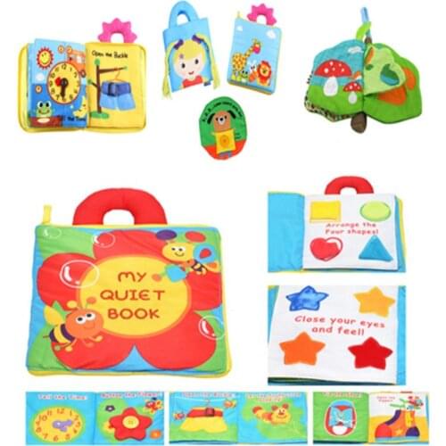 Color Shape Baby Cloth Book Sensory Toy 3D Quiet Fabric Activity Cloth Books Learning Education Montessori Toys For Kids