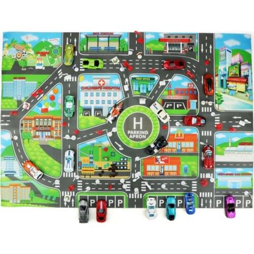 Children Toy Car City Parking Map English Version City Parking Map