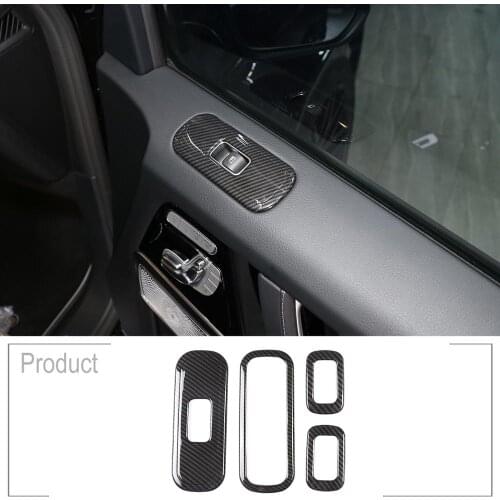 For Mercedes Benz G Class W463 2019 2020 ABS Carbon Fiber/Chrome Car Windows Lift Button Switch Frame Cover Trim Accessories