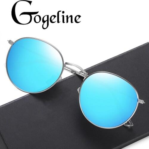 Gogeline Polarized Sunglasses for women men Vintage Round Men Sun Glasses Mirror UV400 Lens Metal Frame Eyewear