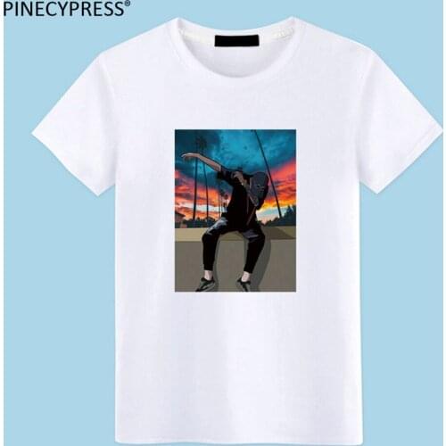 Quality 100% Cotton Asian Size Anti-static Short Sleeve Men T Shirt Fashion Hip Hop Street White Blue Summer O-neck Man T-shirt