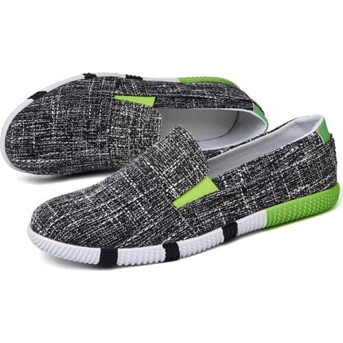 BALENC Men golf Shoes Breathable Wide Slip On Canvas Sneakers Male Linen Shoes Summer Espadrilles Men Trend Shoes New Loafers