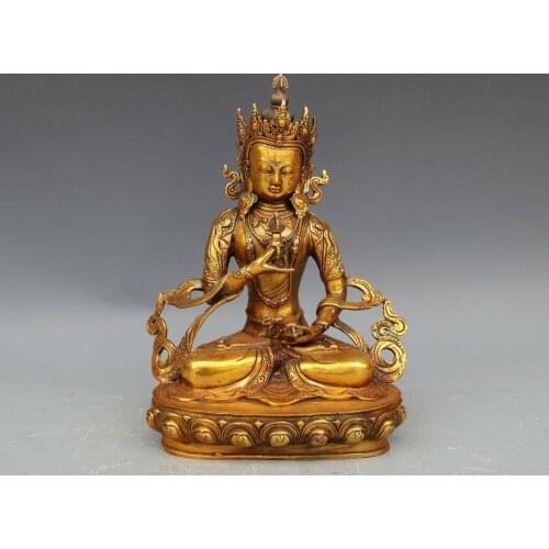 Chinese Temple Copper Bronze Vajradhara Vajrasattva Kwan-Yin Bodhisattva Statue