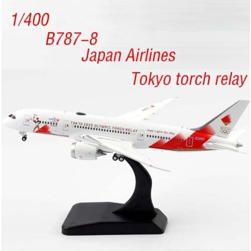 Japan Airlines B787-8 JA837J Tokyo Torch Relay Diecast 1/400 Scale Airplane Model Gift Static Display Adult Collection Kids Toys