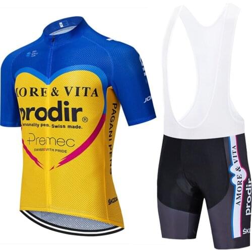 TEAM 2022 Yellow AMORE VITA Cycling jersey 20D bike pants suit mens summer quick dry pro BICYCLING shirts Maillot Culotte wear