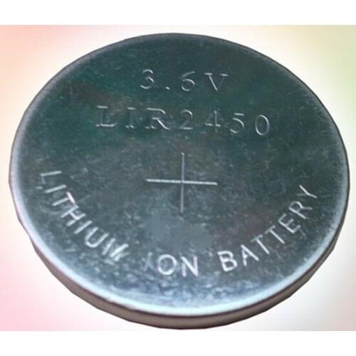 Free ship 2pcs/lot LIR2450 3.6V 110mah lithium battery button cell rechargeable battery