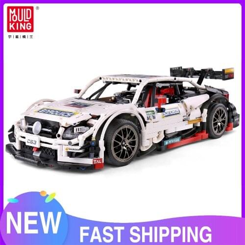 MOULD KING 13075 MOC-6687 6688 1:10 C63 Racing Car Model High-Tech AMGed Car Toys Building Blocks Bricks Kids Christmas Gifts