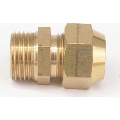 Flare Tube OD 14mm x 1/2" BSP Male Brass Flare Male Connector Tube Pneumatic Fitting with Short Flare Nut