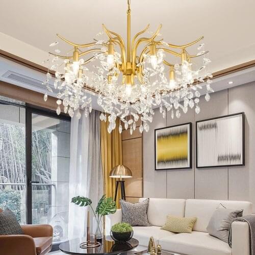 Nordic LED Crystal Chandeliers Gold Black Chandelier Luxury Lighting Kitchen Dining Living room Bedroom Lamp lustre pendente