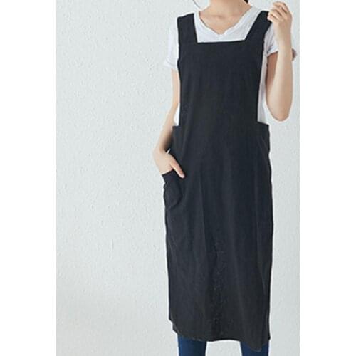Solid Color Flax Greaseproof Housework Cooking Pocket Apron without Waist Ties Household Cleaning Tools Accessories