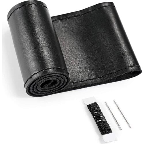 38cm Steering Wheel Covers Soft Artificial Leathe Braid On The Steering-wheel Of Car With Needle And Thread Lnterior Accessories