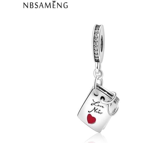 Original 925 Sterling Silver Charms Beads Jewelry Fit Bracelet Necklace Love Notes Pendant Charm Diy Women Jewellery