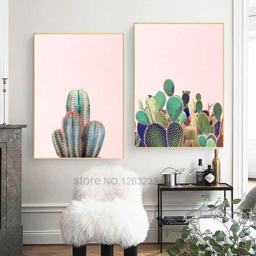 Cactus North Europe Poster Wall Art Canvas Painting Living Room Background Wall Home Decoration Hanging Picture Frameless