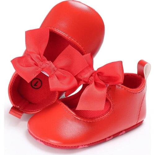 Princess Infant Baby Girl Dress Ballet Party Shoes Kids Mary Jane Toddler Butterfly Knot Cute Shoe PU Leather Children Prewalker