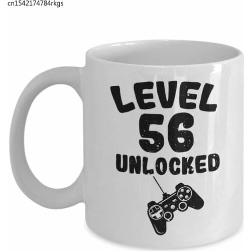 56th Birthday Gift For Video Gamer - 56 Years Old Funny Idea Gifts For Men Women - White Ceramic Coffee Tea Cup