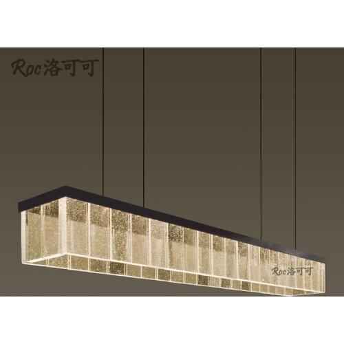 Postmodern chandelier rectangular restaurant dining room bar Italy black light luxury bubble crystal chandelier