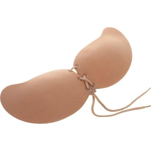 Sexy Push Up Self-Adhesive Silicone Bust Front Closure Strapless Invisible Bra
