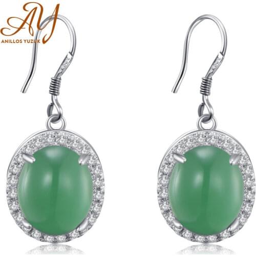 Luxury Female Emerald Green Drop Earrings Sterling Silver Rose Gold Wedding Earrings Vintage Earrings For Women Gift