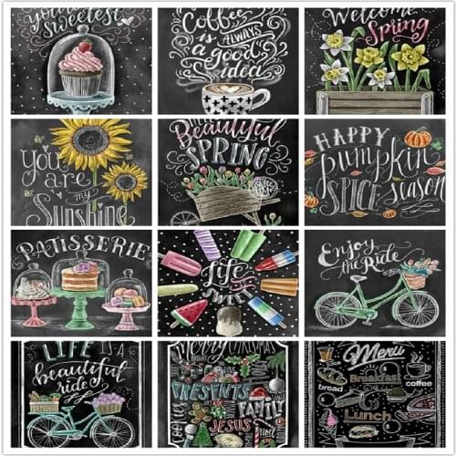 SHAYI DIY 5D Diamond Painting Cartoon Scenery Full Square/Round Drill Mosaic Embroidery Cross Stitch English Letter Home Decor