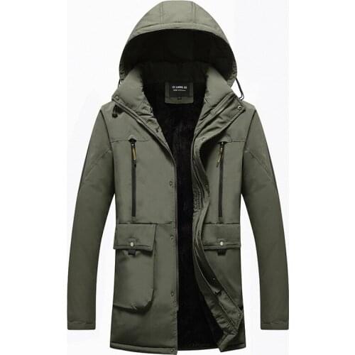 SRTM MenS 2019 Winter Plus Velvet Padded Coat Plus Fertilizer XL Windproof Warm Cotton Jacket Casual Comfort Cotton Clothing