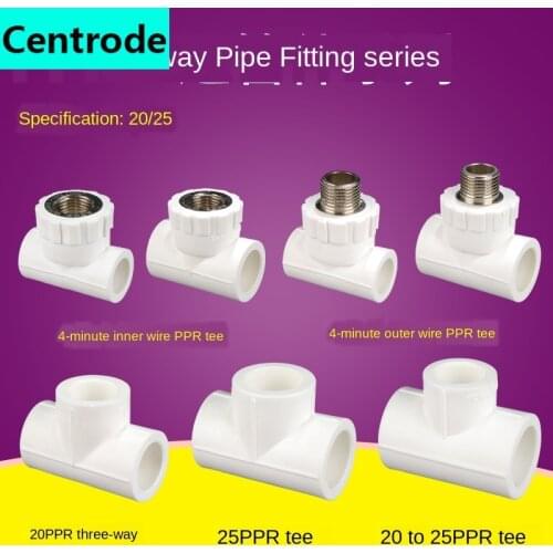 Pipes ppr outer wire tee ppr inner tooth tee ppr water pipe 20/25 fittings 1/2 inch 3/4 inch ppr tee