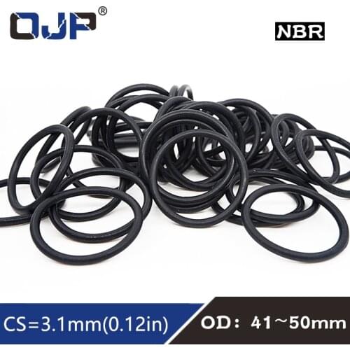 20PC/lot Rubber Ring Black NBR Sealing O Ring CS3.1mm OD41/42/43/44/45/46/47/48/50mm O-Ring Seal Nitrile Gasket Rings Washer