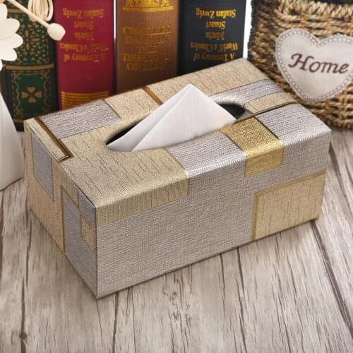 High Quality Leather Tissue Box Hotel Car Rectangle Tissue Paper Napkin Towel Holder Tissue Case For Home