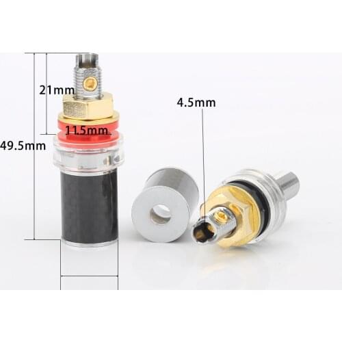 Audiocrast PS005 High Performance Rhodium plated Carbon fiber binding post for Amplifier CD player preamplifier Binding post