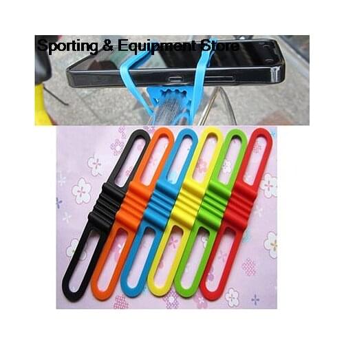 1Pc Mountain Road Bike Front Light Silicone Band Strap Cycling Torch FlashLight Phone Tie Bicycle Headlight Mount Holder Bandage