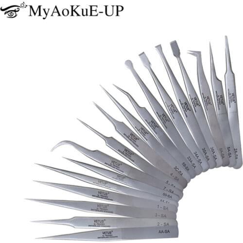 1pcs Original SA vetus 6a-sa tweezers stainless steel Anti-static superhard High Precision Tweezers for Eyelash Extensions Tools