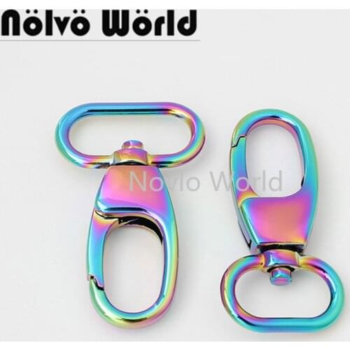 10-50pcs 20mm 25mm polished rainbow dog collar snap hook metal trigger snap hook swivel clasp hooks hardware handbags purses