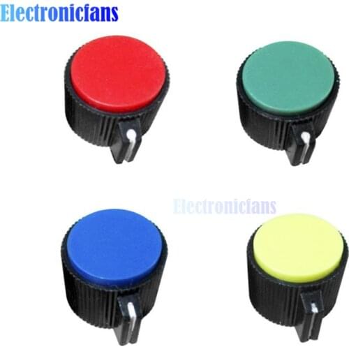 5PCS/Lot Multi-Color 6 mm Potentiometer Rotary Control Knobs Switch Knob Knurled Shaft Insert Dia 16mm Diameter x 23mm Height