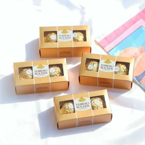 AVEBIEN 50pcs Baby shower birthday Ferrero chocolate paper gift box Wedding Favors Candy Box for Guest Carton packaging box