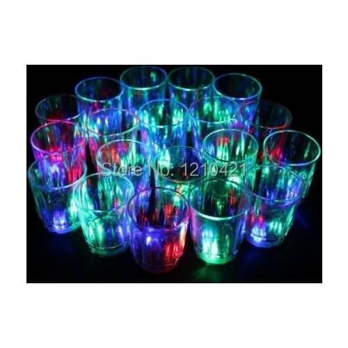 Free shipping 24 pcs/lots Flash Light Up Cups Flashing Shots Light 24 LED Bar Night Club Party Drink